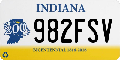 IN license plate 982FSV