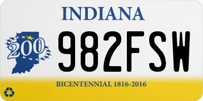 IN license plate 982FSW