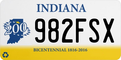 IN license plate 982FSX