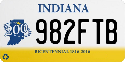 IN license plate 982FTB