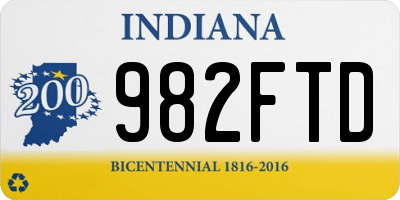 IN license plate 982FTD