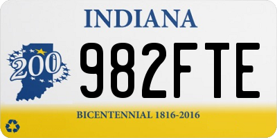 IN license plate 982FTE