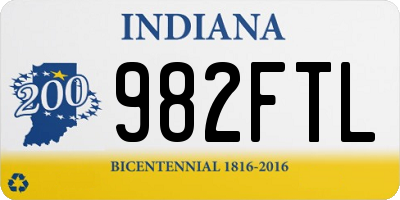 IN license plate 982FTL