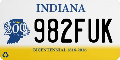 IN license plate 982FUK