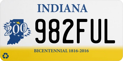 IN license plate 982FUL