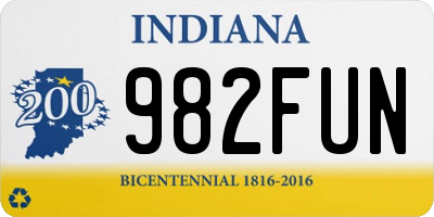 IN license plate 982FUN