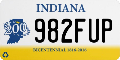 IN license plate 982FUP