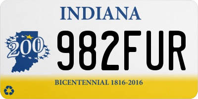 IN license plate 982FUR