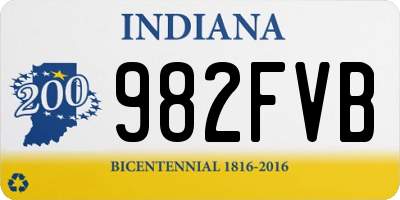 IN license plate 982FVB