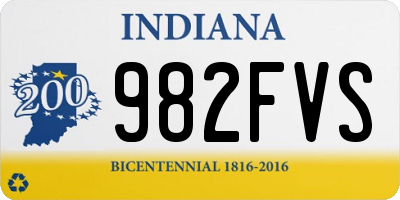 IN license plate 982FVS