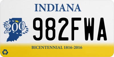 IN license plate 982FWA