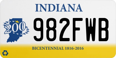 IN license plate 982FWB