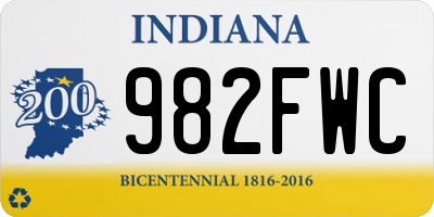 IN license plate 982FWC