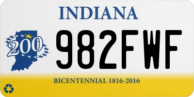 IN license plate 982FWF