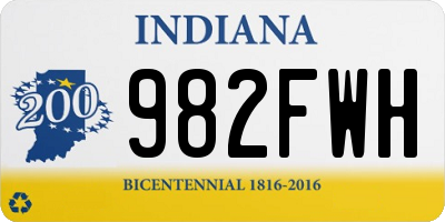 IN license plate 982FWH