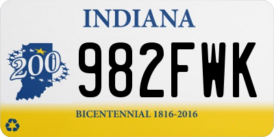 IN license plate 982FWK