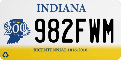 IN license plate 982FWM
