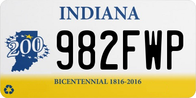 IN license plate 982FWP