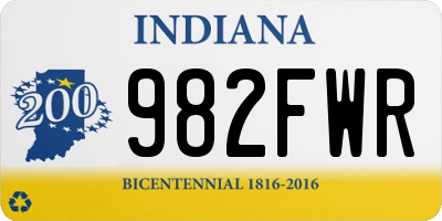 IN license plate 982FWR