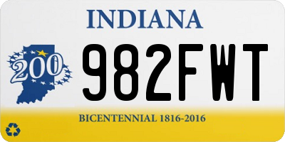 IN license plate 982FWT