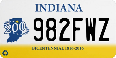 IN license plate 982FWZ