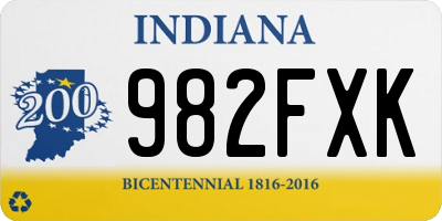 IN license plate 982FXK