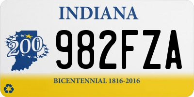 IN license plate 982FZA