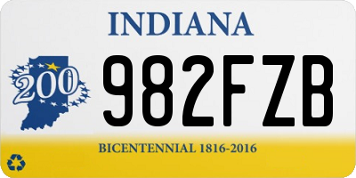 IN license plate 982FZB