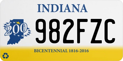 IN license plate 982FZC