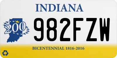 IN license plate 982FZW