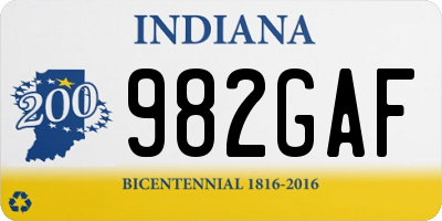 IN license plate 982GAF