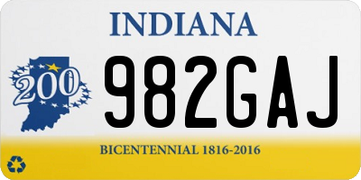 IN license plate 982GAJ