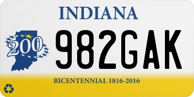 IN license plate 982GAK