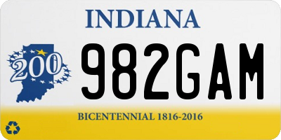 IN license plate 982GAM