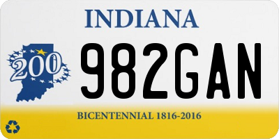 IN license plate 982GAN