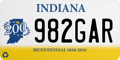 IN license plate 982GAR