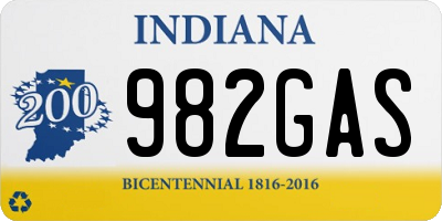 IN license plate 982GAS