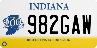 IN license plate 982GAW