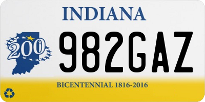 IN license plate 982GAZ