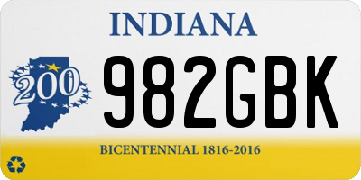 IN license plate 982GBK