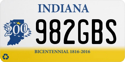 IN license plate 982GBS