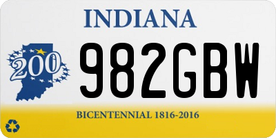 IN license plate 982GBW