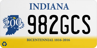 IN license plate 982GCS