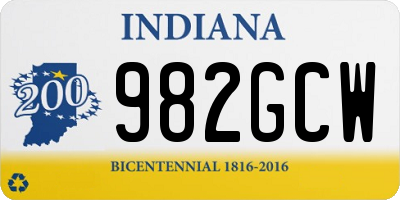 IN license plate 982GCW