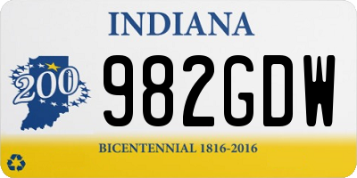 IN license plate 982GDW