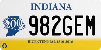 IN license plate 982GEM