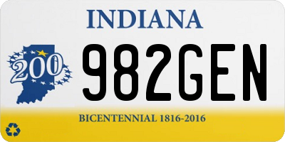 IN license plate 982GEN