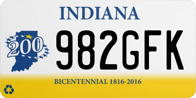 IN license plate 982GFK