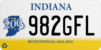 IN license plate 982GFL