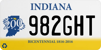 IN license plate 982GHT